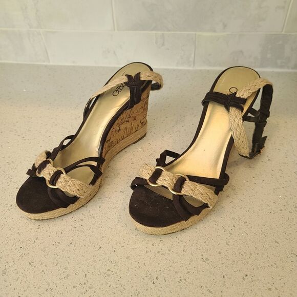 Cato Cork Wedge Sandals Sz 8 - Picture 1 of 4